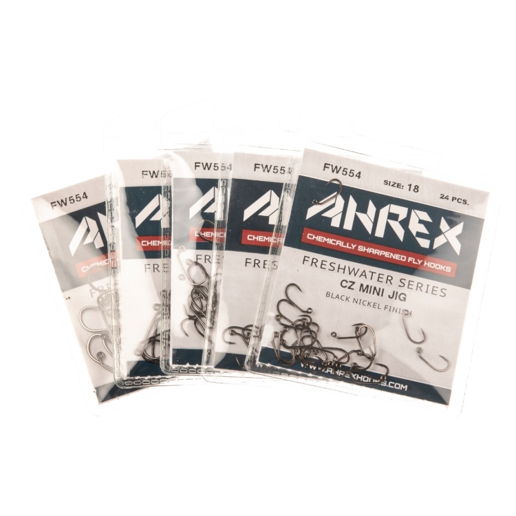 Ahrex Fw554 Cz Mini Jig Barbed #18 Trout Fly Tying Hooks